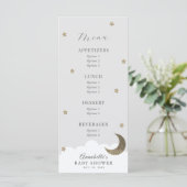 Twinkle Little Star Moon Grey Baby shower Menu (Staand voorkant)