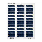 Twinkle Little Star Navy Blauw Goud Retouradres Etiket (Full Sheet)