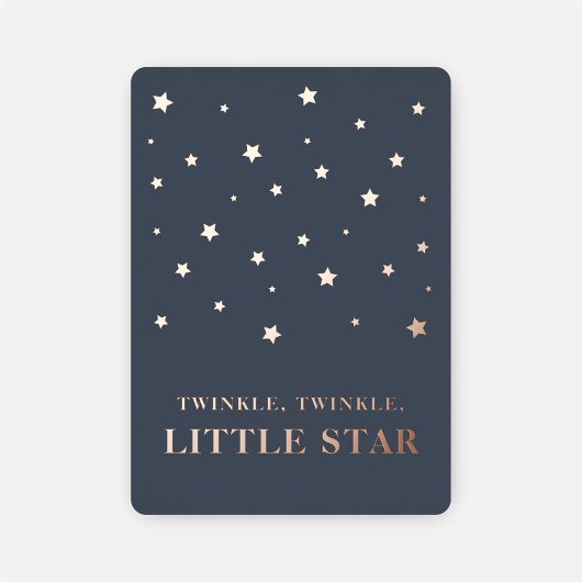 Twinkle Little Star Navy Blue Boy Baby shower Folie Uitnodiging