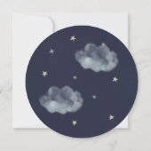 Twinkle Little Star Navy Blue Circle Baby shower Kaart (Achterkant)