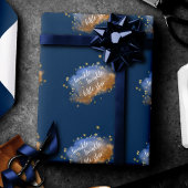 Twinkle Little Star | Navy Blue Copper Gold Dust Cadeaupapier
