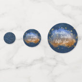 Twinkle Little Star | Navy Blue Copper Gold Dust Confetti (Voorkanten)