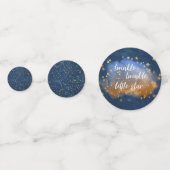 Twinkle Little Star | Navy Blue Copper Gold Dust Confetti (Achterkanten)