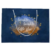Twinkle Little Star | Navy Blue Copper Gold Dust Groot Cadeauzakje (Achterkant)
