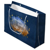 Twinkle Little Star | Navy Blue Copper Gold Dust Groot Cadeauzakje (Voorkant Gekanteld)