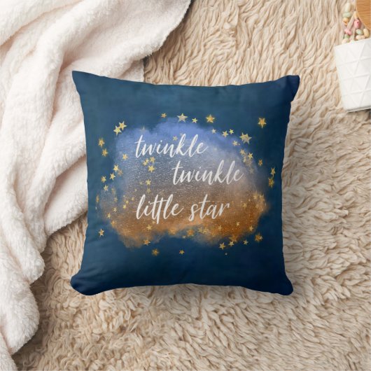 Twinkle Little Star | Navy Blue Copper Gold Dust Kussen (Deken)