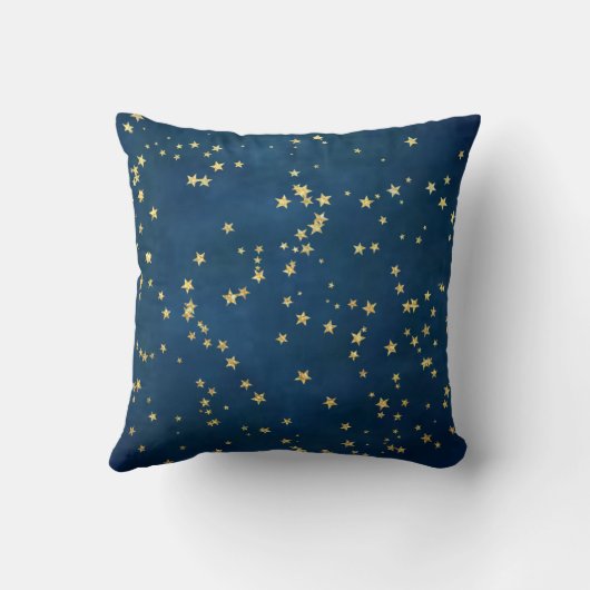 Twinkle Little Star | Navy Blue Copper Gold Dust Kussen (Achterkant)