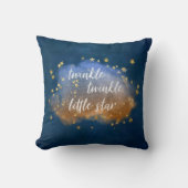 Twinkle Little Star | Navy Blue Copper Gold Dust Kussen (Voorkant)