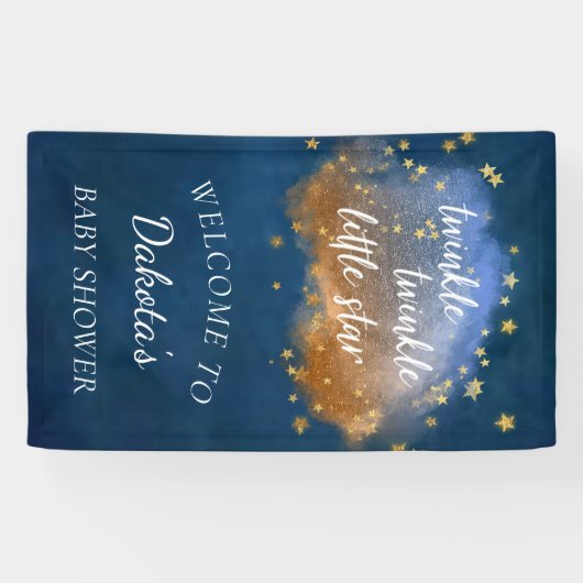 Twinkle Little Star | Navy Blue Copper Gold Dust Spandoek (Horizontaal)