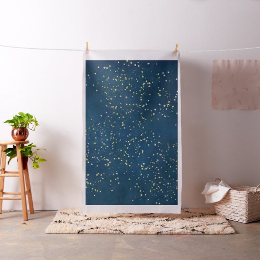 Twinkle Little Star | Navy Blue Copper Gold Dust Stof (Voorbeeld)