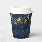 Twinkle Little Star Navy Blue Gold Boy Baby shower Papieren Bekers (Achterkant)