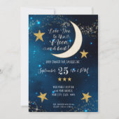 Twinkle Little Star Navy Blue Moon Boy Baby shower Kaart (Voorkant)