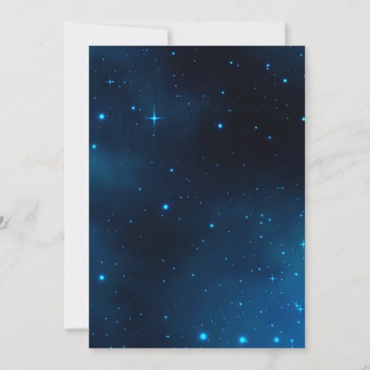 Twinkle Little Star Navy Blue Moon Boy Baby shower Kaart (Achterkant)