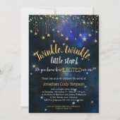 Twinkle Little Star Navy Gold Baby shower Digitaal Kaart (Voorkant)