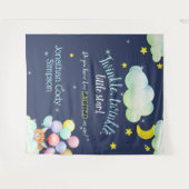 Twinkle Little Star Navy Woodland Fox Baby shower Wandkleed (Voorkant (horizontaal))