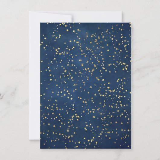 Twinkle Little Star | Neutraal blauw koper en goud Kaart (Achterkant)