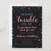 Twinkle Little Star Neutral Girl & Boy Birthday Kaart (Voorkant)