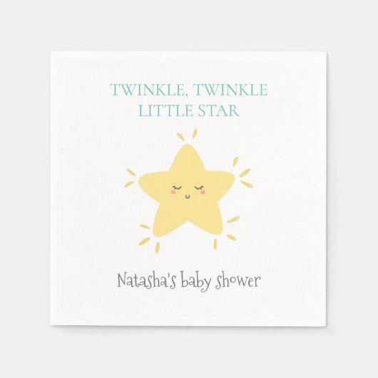Twinkle Little Star Nursery Rhyme Baby shower Servet (Voorkant)