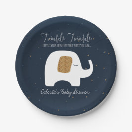 Twinkle Little Star Olifant Baby shower Bord
