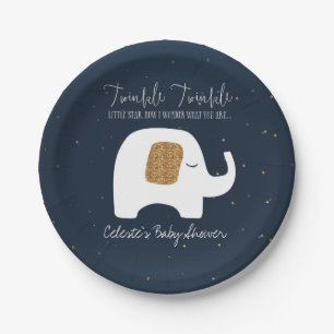 Twinkle Little Star Olifant Baby shower Bord