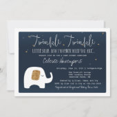 Twinkle Little Star Olifant Baby shower Invite Kaart (Voorkant)