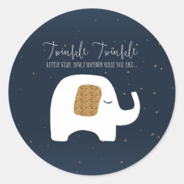 Twinkle Little Star Olifant Baby shower Stickers