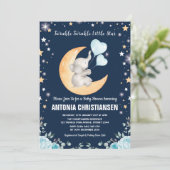 Twinkle Little Star Olifant Maan Baby Shower Jonge Kaart (Staand voorkant)
