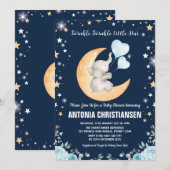 Twinkle Little Star Olifant Maan Baby Shower Jonge Kaart (Voorkant / Achterkant)