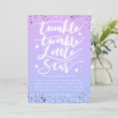 Twinkle Little Star Paars Blue Unisex Baby shower Bedankkaart (Staand voorkant)