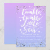 Twinkle Little Star Paars Blue Unisex Baby shower Bedankkaart (Voorkant / Achterkant)