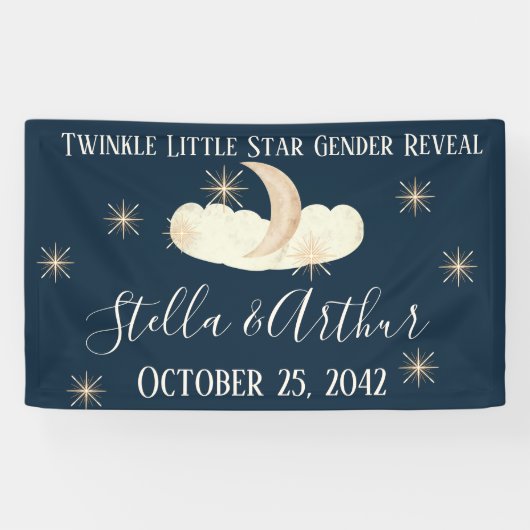Twinkle Little Star Party - Celestial Geslacht Spandoek (Horizontaal)