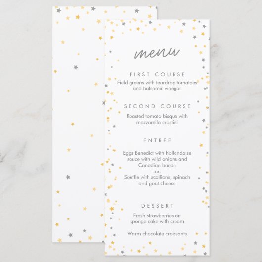 Twinkle Little Star Party / Douche Menu (Voorkant / Achterkant)