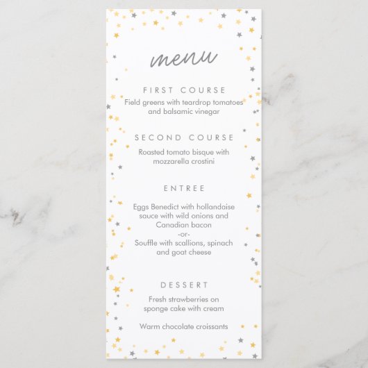 Twinkle Little Star Party / Douche Menu (Voorkant)