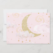 Twinkle Little Star Pastel Pink 1e verjaardag foto Bedankkaart (Achterkant)