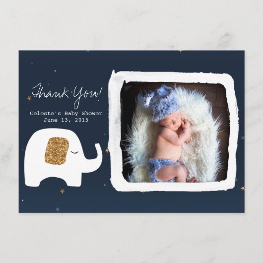Twinkle Little Star Photo Baby shower Dank u Notitiekaartje (Voorkant)