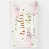 Twinkle Little Star Pink Baby shower Banner (Verticaal)