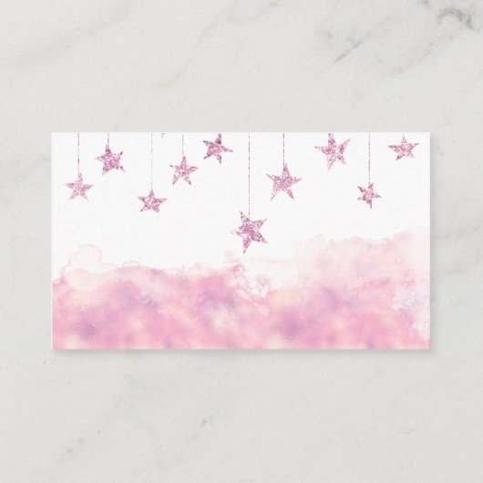 Twinkle Little Star Pink Baby Shower Book Request Informatiekaartje (Achterkant)