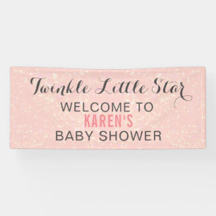 Twinkle Little Star Pink-Baby shower op maat Spandoek