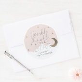 Twinkle Little Star Pink Baby shower Ronde Sticker (Envelop)