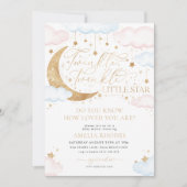 Twinkle Little Star Pink Blue Baby shower Kaart (Voorkant)