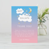 Twinkle Little Star Pink Blue Bunny Gender onthull Bedankkaart (Staand voorkant)