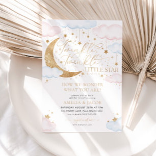 Twinkle Little Star Pink Blue Gender onthulling Kaart