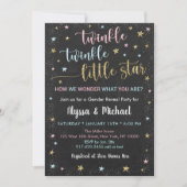 Twinkle Little Star Pink Blue Gold Genderonthullin Kaart (Voorkant)
