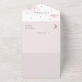 Twinkle Little Star Pink Book Baby shower All In One Uitnodiging (Buitenkant)