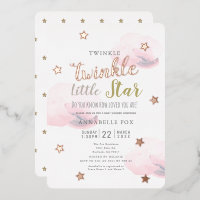 Twinkle Little Star Pink Clouds-Baby shower