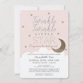 Twinkle Little Star Pink Drive-by-Baby shower Kaart (Voorkant)