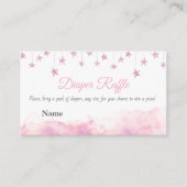 Twinkle Little Star Pink Girl Baby Shower Diaper Informatiekaartje (Voorkant)