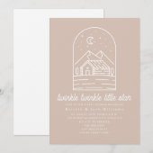 Twinkle Little Star Pink Girl Baby shower Kaart (Voorkant / Achterkant)