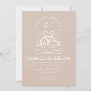 Twinkle Little Star Pink Girl Baby shower Kaart