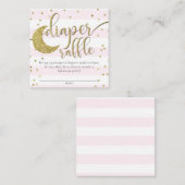 Twinkle Little Star Pink Gold Diaper Raffle Informatiekaartje (Voorkant / Achterkant)